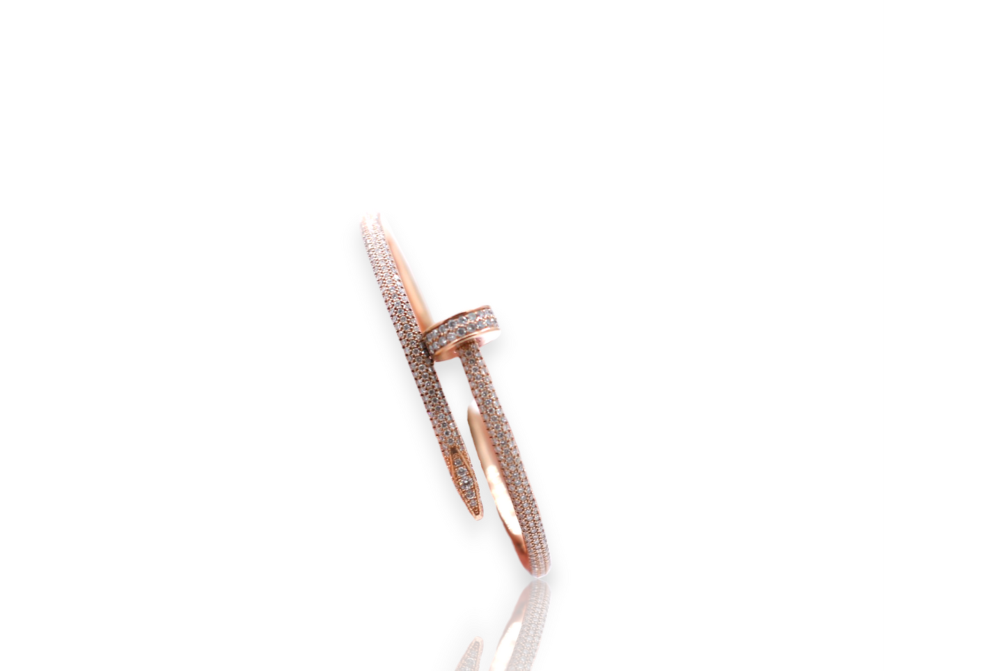 Women's 14K Rose Gold Diamond Nail Bracelet