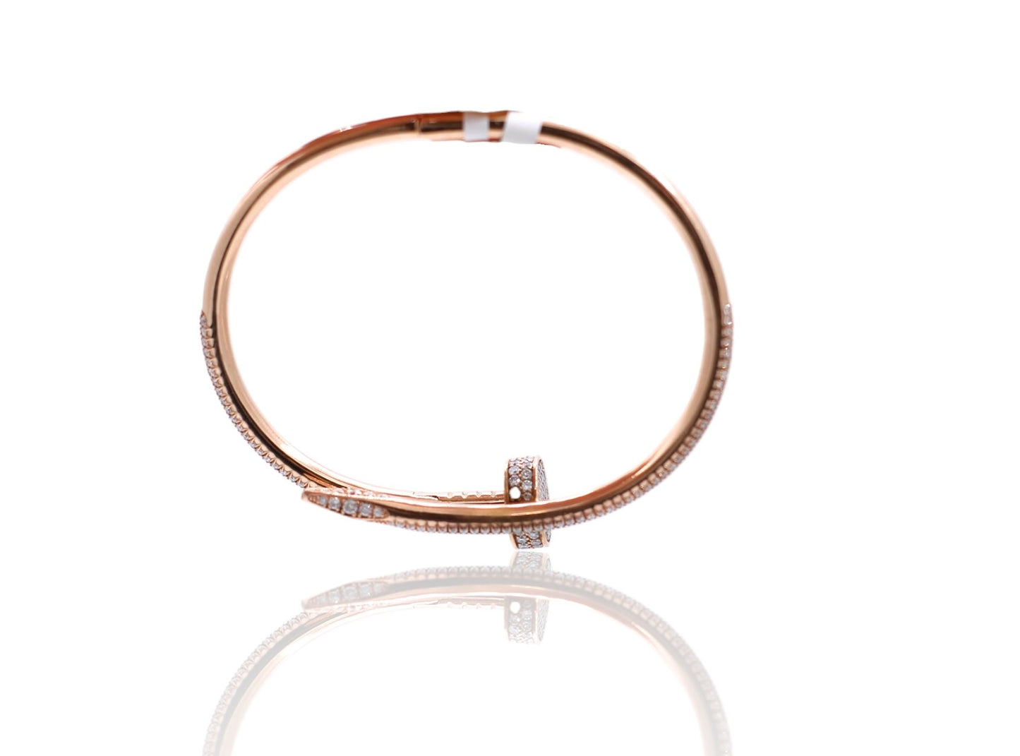 Women's 14K Rose Gold Diamond Nail Bracelet